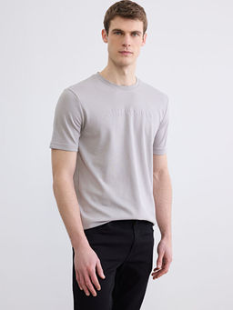 Bisiklet Yaka Bask?l? Erkek Ti??rt