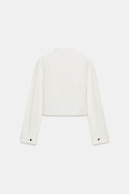CHAQUETA DENIM TRF ENTALLADA BOTONES / Blanco roto - Zara фото 8