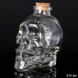 Графин-штоф Череп 210 мл / CH-180 /уп 60/ пробковая крышка