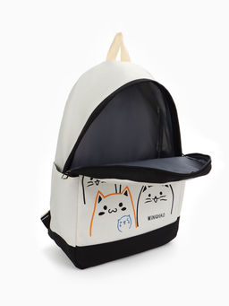 Рюкзак школьный на молнии, с карманами, с рисунком, размер 30?14?43 см, белый/розовый