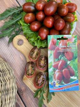Томат СЛИВА ЧЁРНАЯ  Обсыпной! Сладкий! Холодостойкий! Лёжкий! Идеален для консервирования! - Уральский дачник фото 2