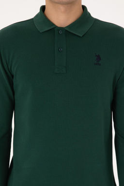 Erkek Slim Fit Polo Yaka Koyu Ye_il Basic Sweatshirt - U.s. polo assn фото 6