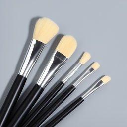 Набор кистей для макияжа SMOKY, нейлоновых, 5 шт., чёрный с белым ворсом