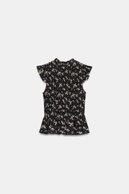 TOP NIDO DE ABEJA ESTAMPADO FLORAL / Multicolor - Zara фото 7