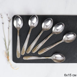 Ложка чайная 6 штук Золото Кантата / MJT14-1/уп 100/ золото 9