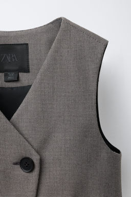 HOUNDSTOOTH TAILORED WAISTCOAT - Zara фото 3