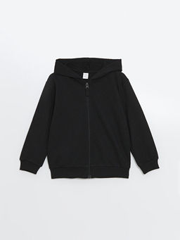 Kap??onlu Erkek ?ocuk Fermuarl? Sweatshirt