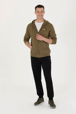 U. S. Polo Assn Мужской вязаный кардиган цвета хаки с капюшоном - U.s. polo assn фото 4