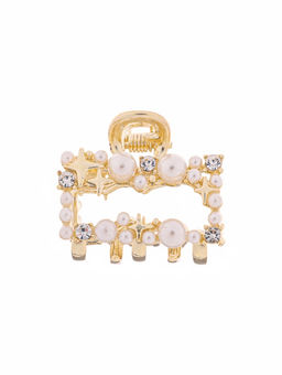 Цена за 6 шт. Крабик для волос «Саманта галант», прямой, 3 см, золото