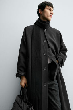 OVERSIZE WOOL BLEND TRENCH COAT - Zara фото 5