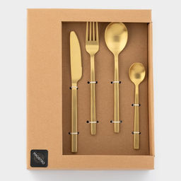 Набор столовых приборов Magistro Оску стандарт, 12 предметов, нержавеющая сталь, золотистый фото 4