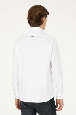Мужская белая базовая рубашка с длинным рукавом Неожиданная скидка в корзине - U.s. polo assn фото 5