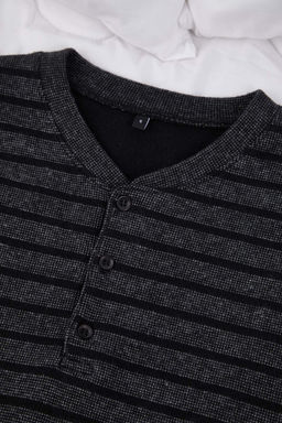 Fume Regular Kal?p Dokulu Cizgili Dugmeli Yaka Orme Pijama Tak?m? TMNAW26PT00042