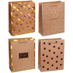 Пакет подарочный "В крафтовых тонах" 18*23*8 см