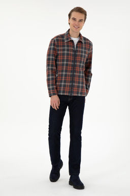 Мужская рубашка с длинным рукавом кирпичного цвета Неожиданная скидка в корзине - U.s. polo assn фото 4