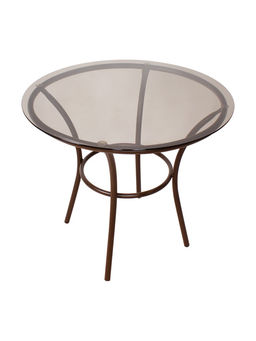 Стол садовый «Ялта», 80×80×74 см, стеклянный, круглый, коричневый