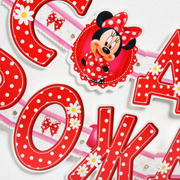 Гирлянда на люверсах «С Днем Рождения!», длина 205 см, Минни Маус