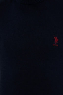 Мужской трикотажный свитер темно-синего цвета с высоким воротником Basic - U.s. polo assn фото 12