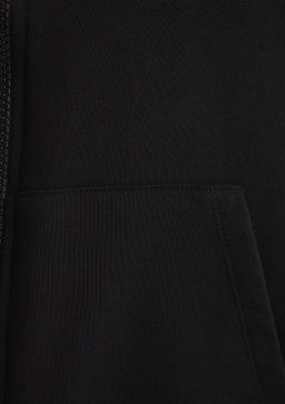 MVJNS Logo Bask?l? Fermuarl? Kapusonlu Siyah Sweatshirt - Mavi фото 8