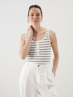 U Yaka ?izgili Kad?n Atlet