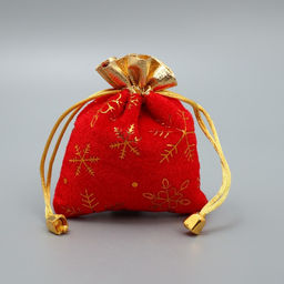 Цена за 5 шт. Мешочек подарочный Подарок от чистого сердца, снежинки, тиснение, 10 х 12 см