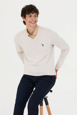 U. S. Polo Assn Мужской базовый свитер из каменного меланжа - U.s. polo assn фото 8