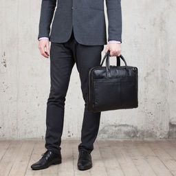 Кожаная деловая сумка для ноутбука Carter Black - Lakestone фото 11