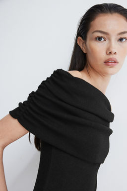 Vestido off-the-shoulder - H&m фото 3