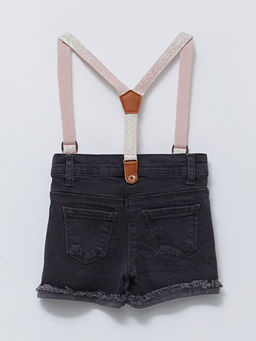 Basic K?z Bebek Jean ?ort ve Pantolon Ask?s? 2li Tak?m - Waikiki фото 2