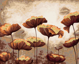 ФРЕЯ PNB/PLPT-267 Набор для раскрашивания по номерам ( с поталью ) 50 х 40 см Золотые маки