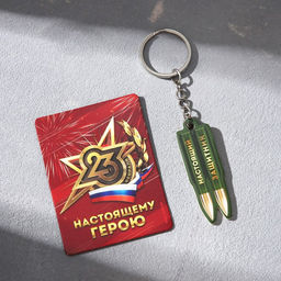 Цена за 2 шт. Магнит и брелок на 23 Февраля Настоящий защитник - Сима-ленд фото 2