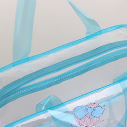 Косметичка-сумка на молнии для бассейна, с ручками, с принтом Балерина, голубая - Simaland фото 3