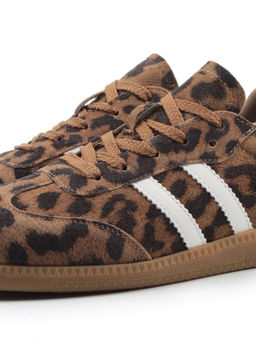 03-270-6PC LT. BROWN/LEOPARD Кеды женские (натуральная кожа) - Фабричный китай фото 4