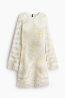 Vestido en punto calado con flecos - H&m фото 8