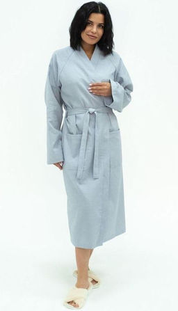 Халат SPA тк. полот. 7х7 16450 светлый графит/120-176 - Шуйские ситцы фото 6