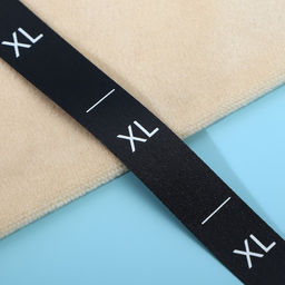 Цена за 2 шт. Размерник сатиновый, XL, 1000 шт, 12 мм, 30 м, цвет чёрный - Арт узор фото 2