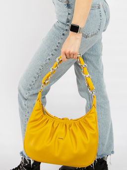 LACCOMA сумка Долорес-Ф826-желтый эко кожа хлопок фото 4