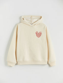 Kap??onlu K?z ?ocuk Kal?n Sweatshirt