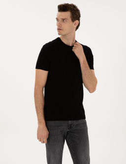 Siyah Slim Fit Bisiklet Yaka Triko Kazak - Pierre cardin фото 3