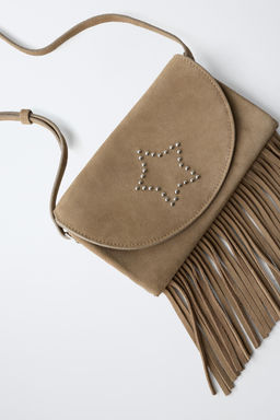 LEATHER FRINGED BAG - Zara фото 3