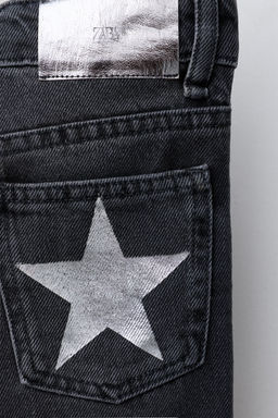 WIDE-LEG JEANS WITH STARS - Zara фото 4