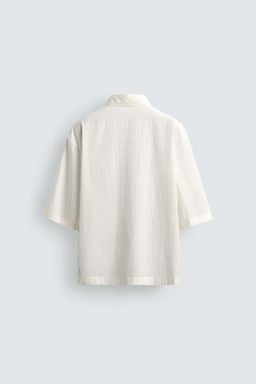 CAMISA BOXY FIT TEXTURA / Blanco roto - Zara фото 8