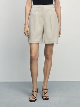 Шорты прямого кроя изо льна / Zarina  фото 3