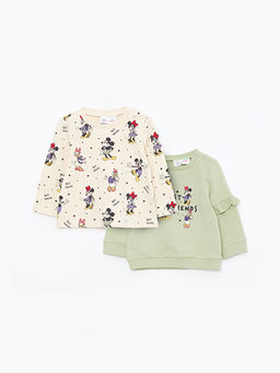 Bisiklet Yaka Uzun Kollu Bask?l? K?z Bebek Sweatshirt