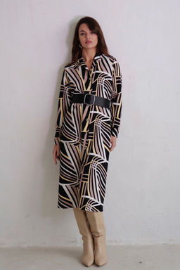 Платье-рубашка с английским воротником принт - Martichelli фото 42