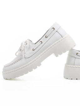 06-YG104-1 WHITE Туфли летние женские (натуральная кожа)