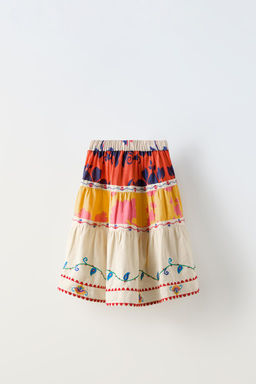 PRINTED SKIRT WITH EMBROIDERY - Zara фото 3