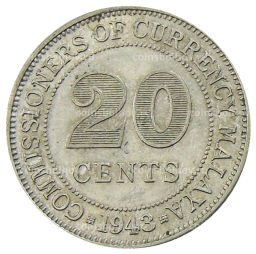 20 центов 1943 года Малайя