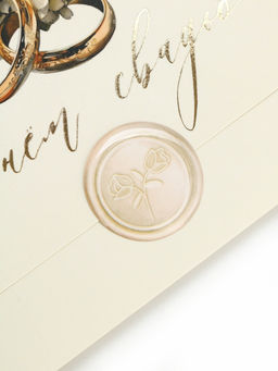 Цена за 3 шт. Конверт для денег с наклейкой, «С днём свадьбы», тиснение, 17.5×9 см