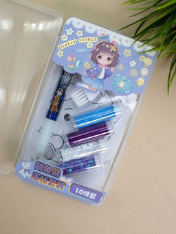Клеевая ручка с блестками 4 цвета "Lovely things", blue